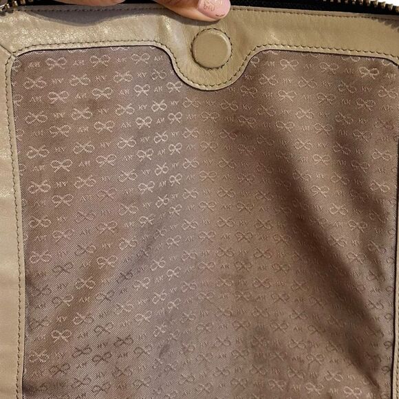 Anya Hindmarch Maxi Leather Large Shoulder Bag Crossbody Hobo Top Handle Orange - Picture 12 of 15